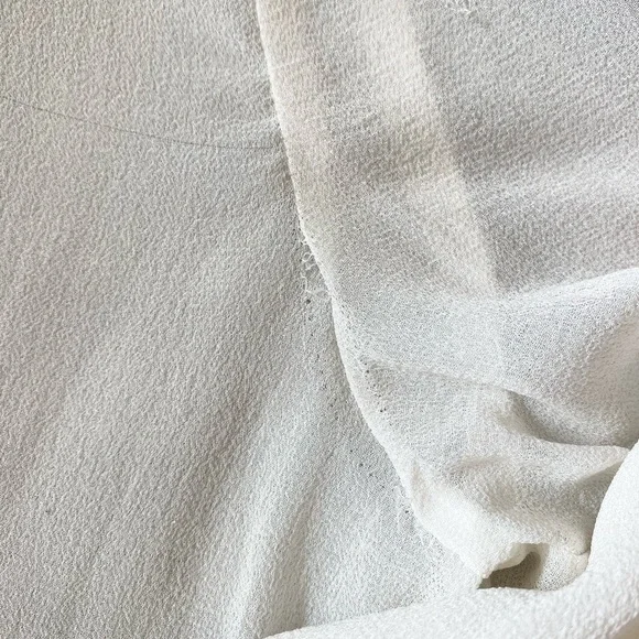 Aritzia Babaton Women's Semi-sheer chiffon blouse Cream White 100% Silk Sheer S - Picture 9 of 14
